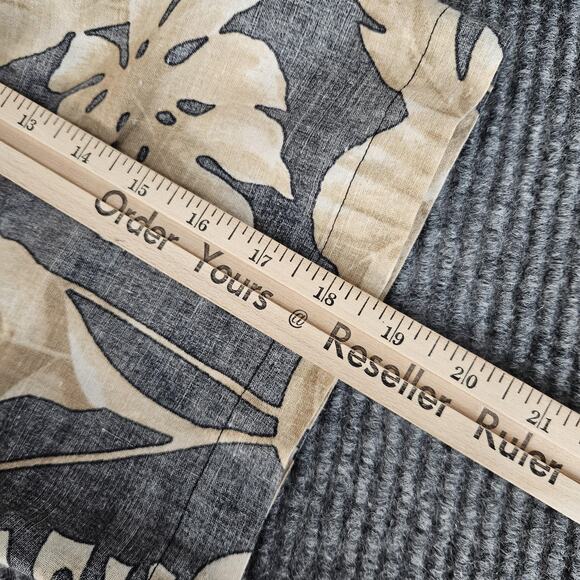 Panama Jack Shirt Mens 2XL Gray Tan Hawaiian Tropical Button Front Ramie - Picture 5 of 13